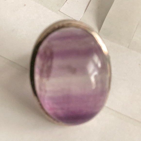 6.5 Large Fluorite Silver Ring - Picture 2 of 7